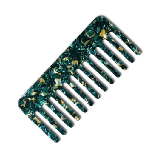 Detangling Wide Tooth Comb- Green Marble