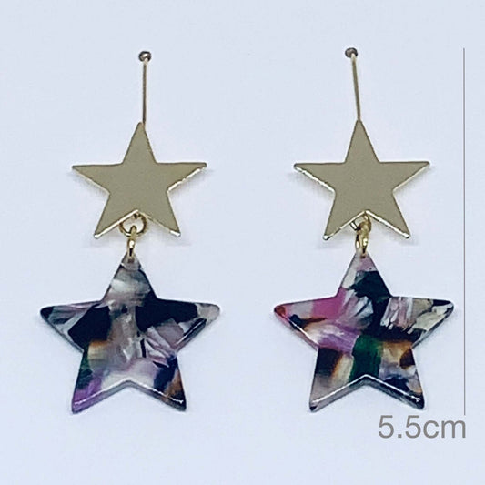 Double Star Drop Earrings - DaisyBloom