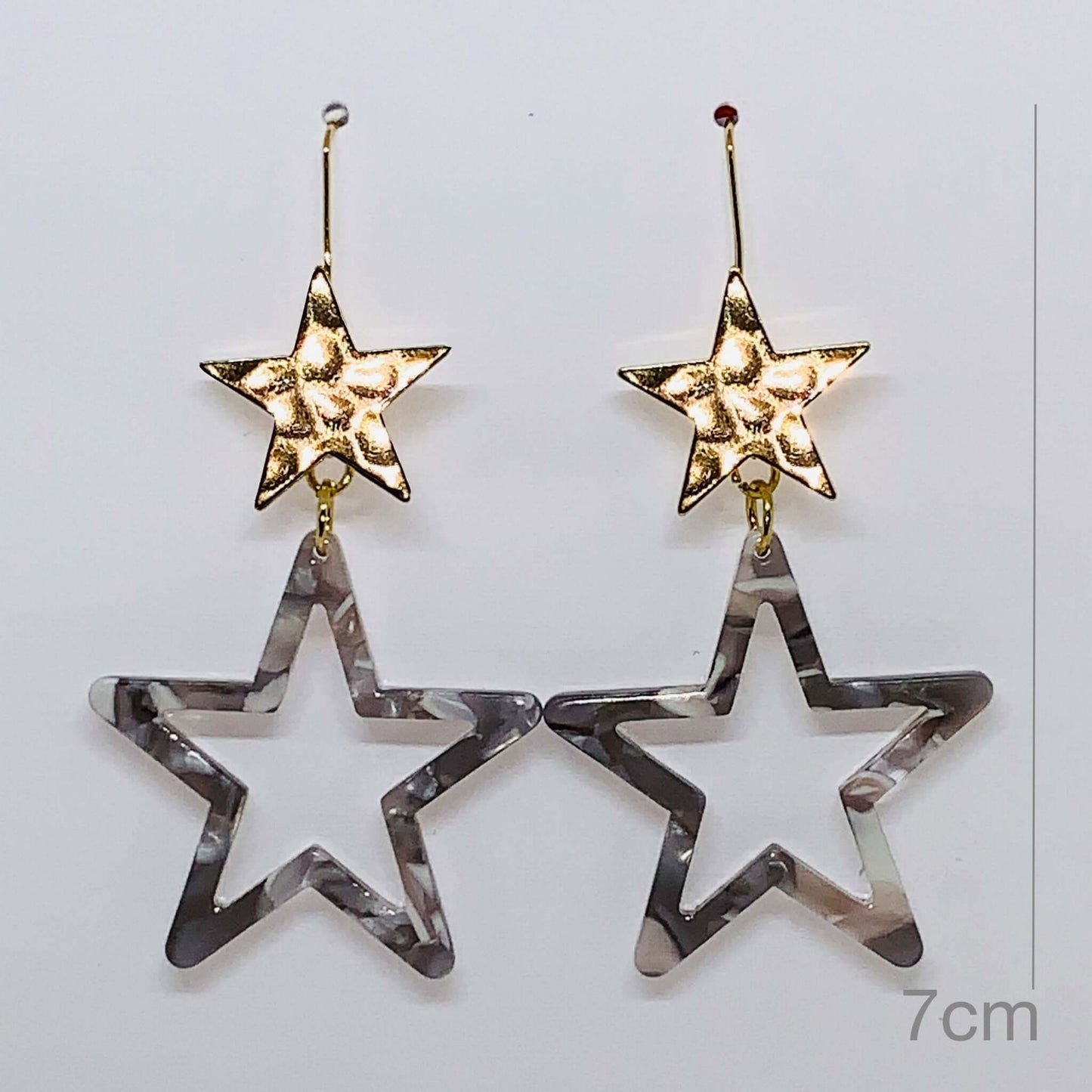Golden Star & Outline Drop Earrings - DaisyBloom