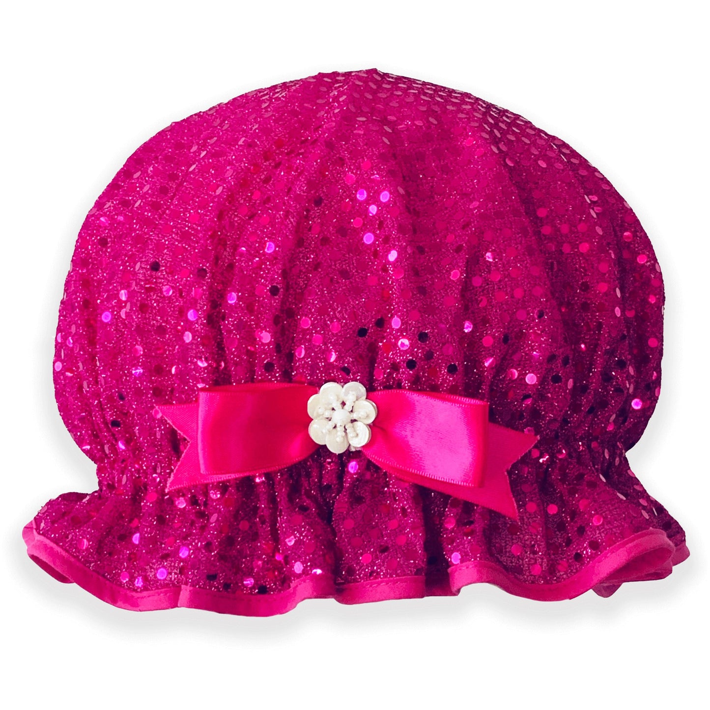 Hot Pink Sequin Shower Cap - DaisyBloom