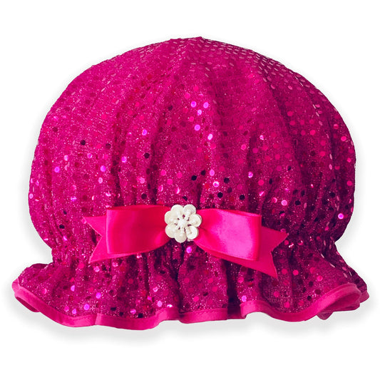 Hot Pink Sequin Shower Cap - DaisyBloom