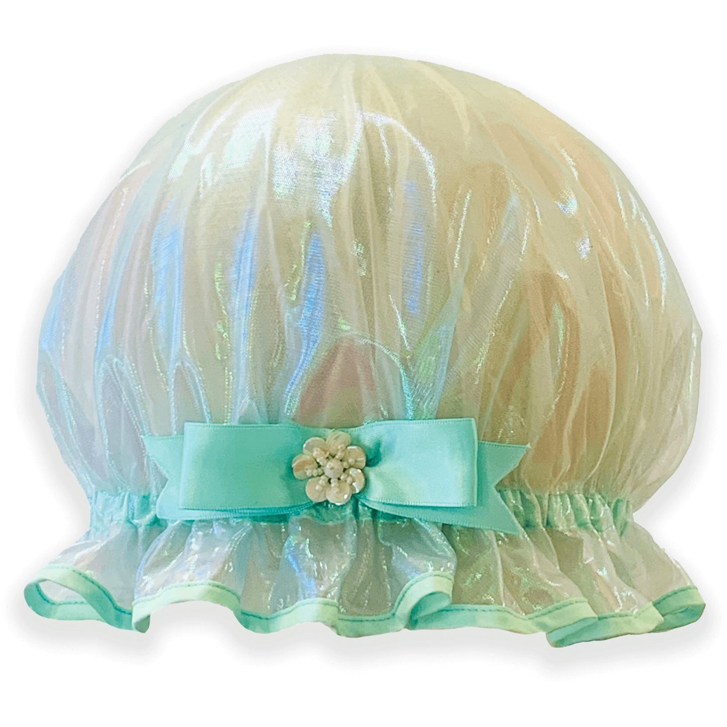 Iridescent Aqua Shower Cap - DaisyBloom