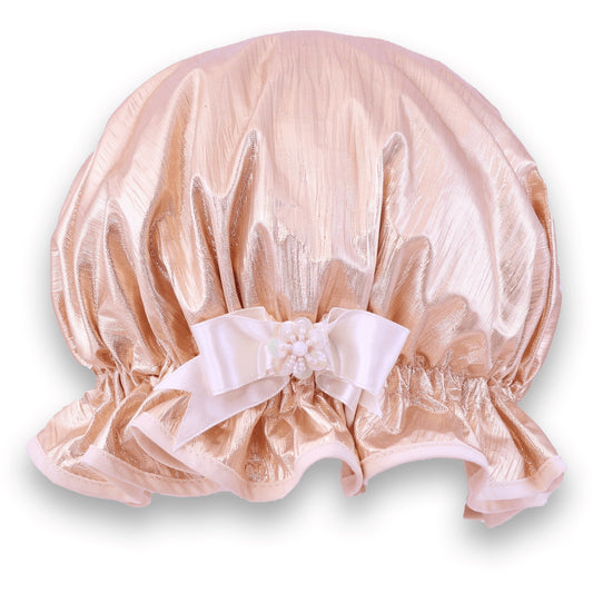 Rose Gold Lamé Shower Cap - DaisyBloom