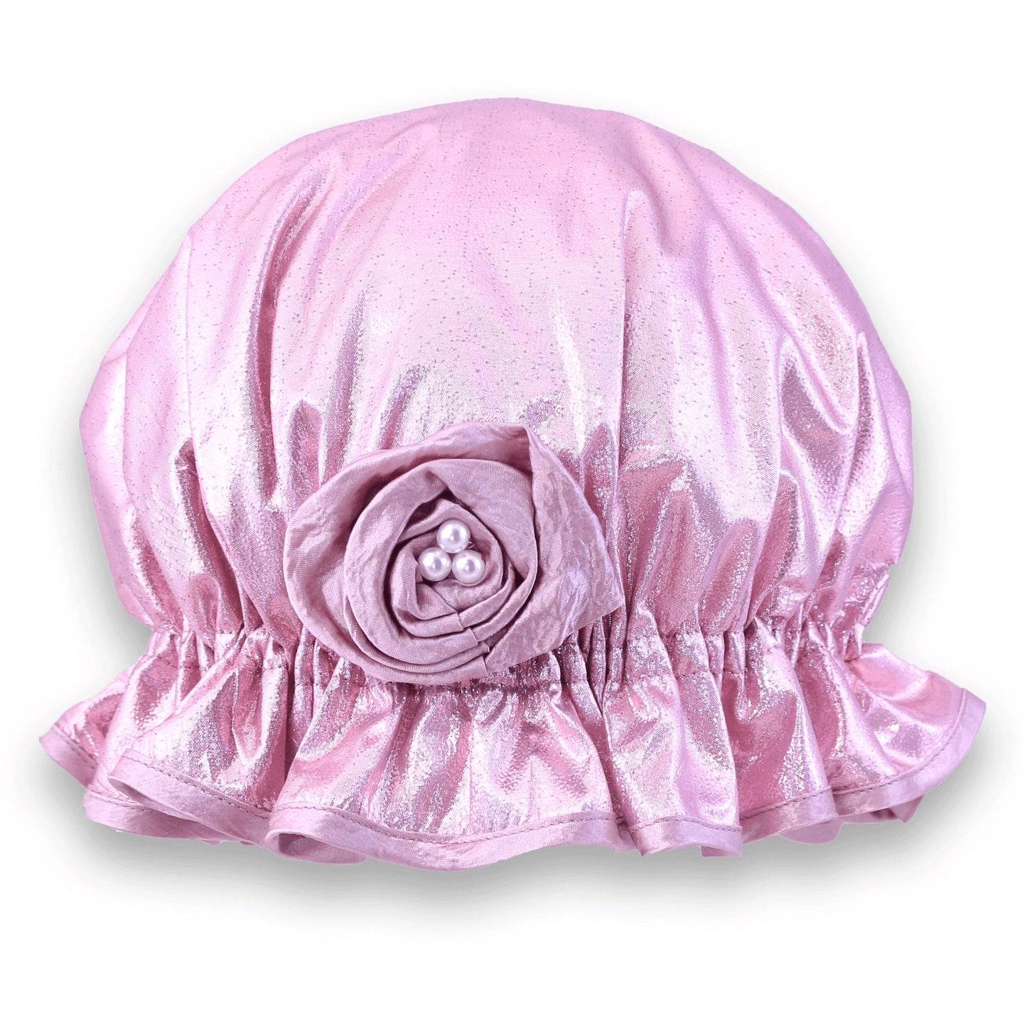 Rose Pink Lamé Shower Cap - DaisyBloom