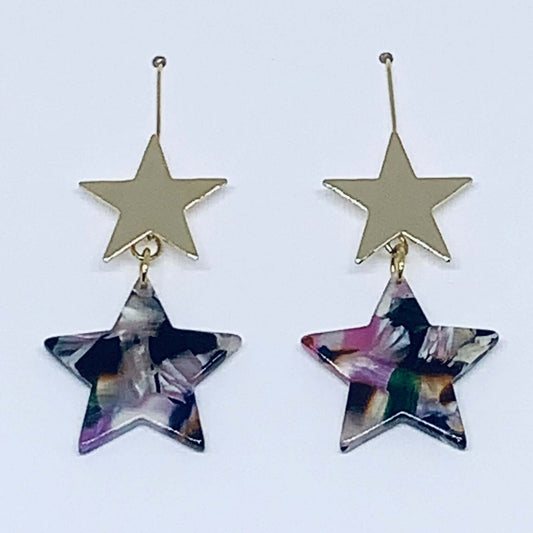 Double Star Drop Earrings - DaisyBloom