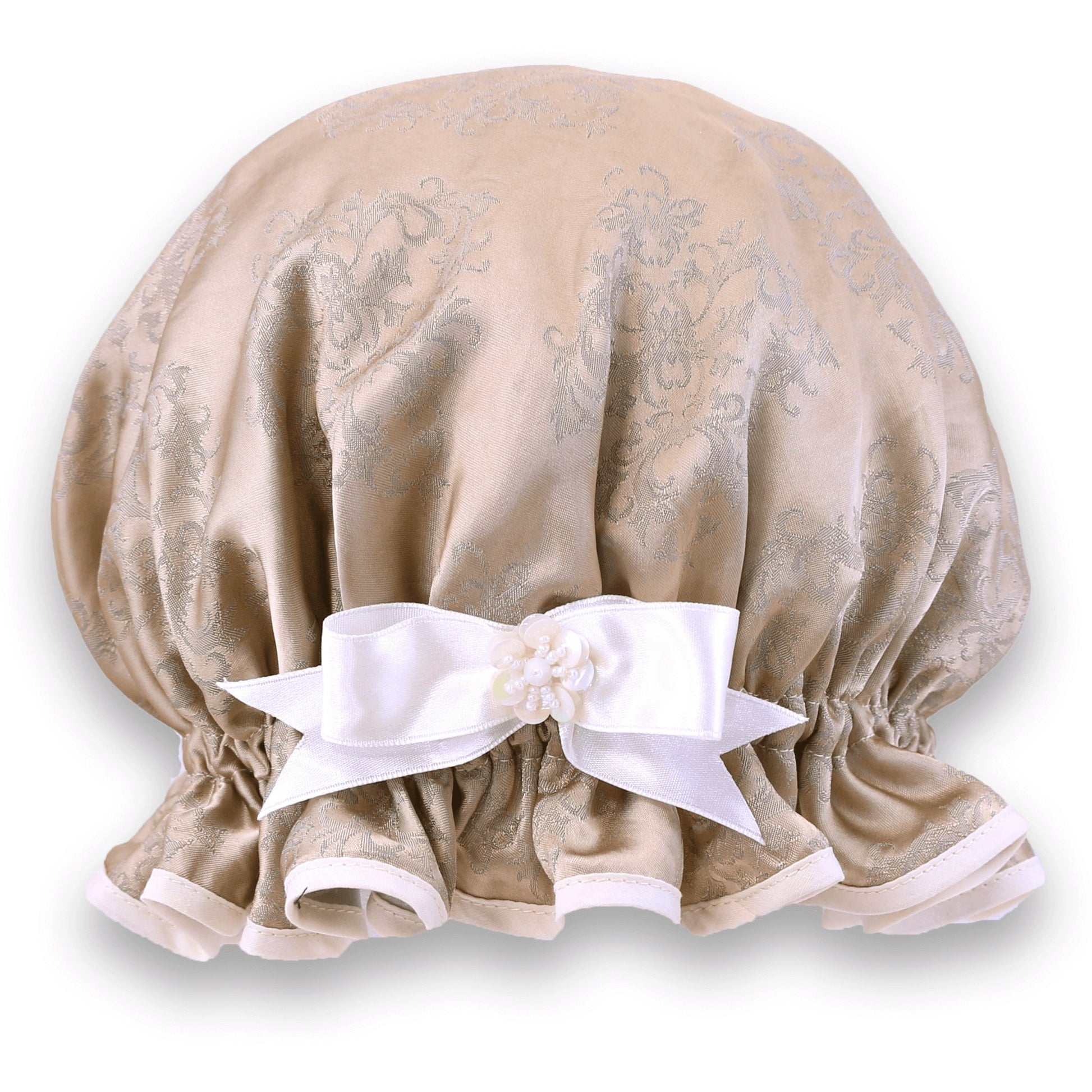 Old Gold Damask Shower Cap - DaisyBloom