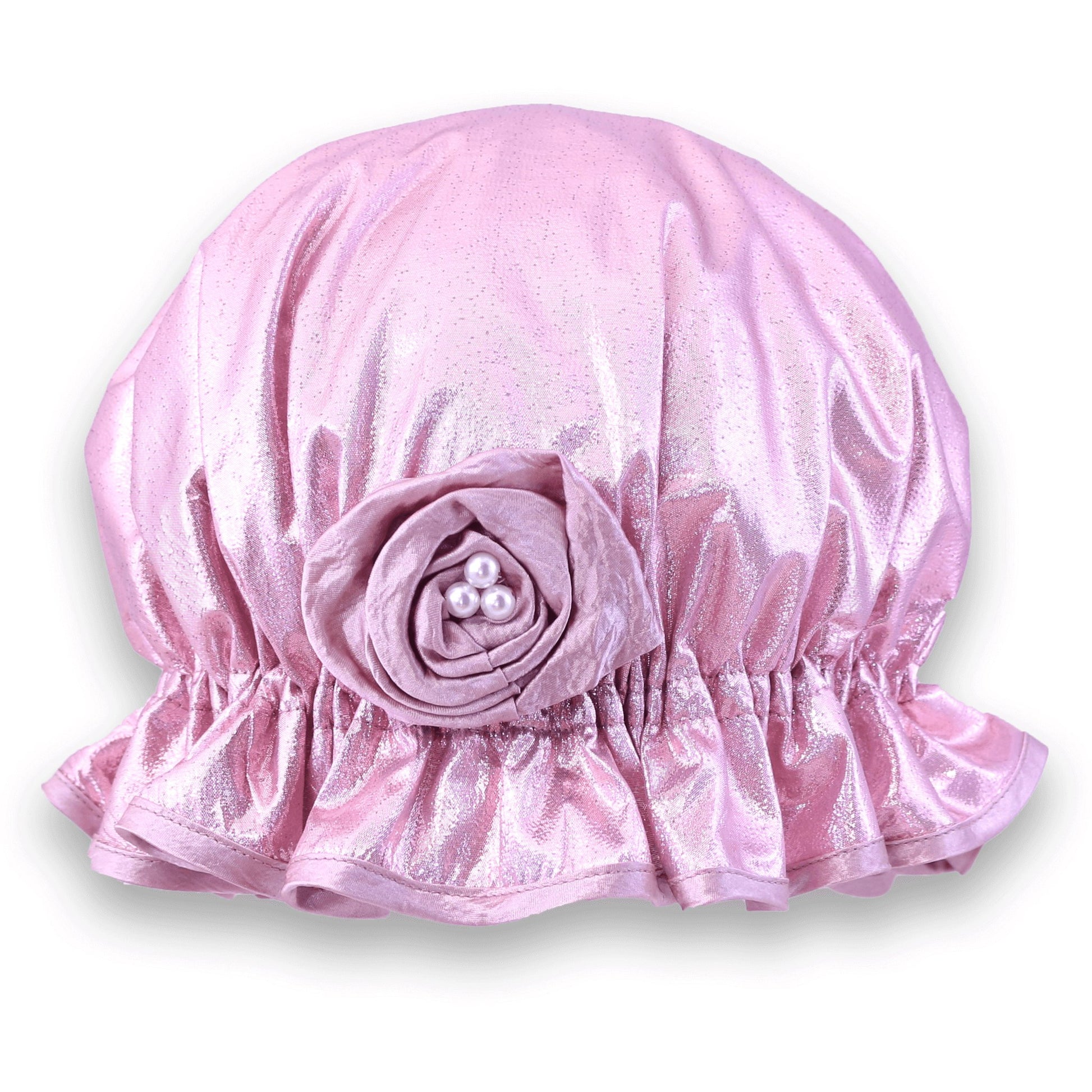 Rose Pink Lamé Shower Cap - DaisyBloom